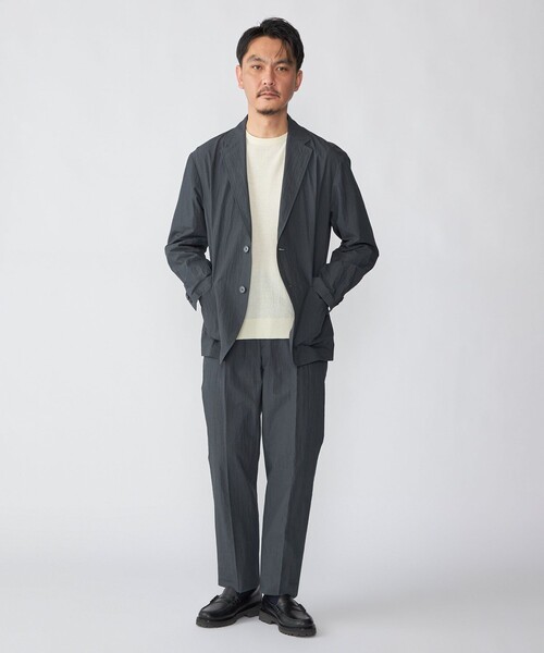 SHIPS(シップス)の「SHIPS:〈洗濯機可能〉CO+ 1プリーツ パンツ(セットアップ対応)(その他パンツ・メンズ・ダークグレー/グレー系その他/ブラック・SMALL/MEDIUM/LARGE)」の7枚目の写真