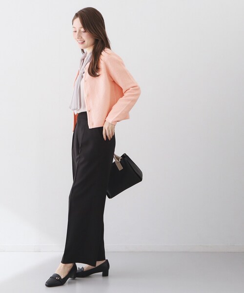 index(インデックス)の「ラメリリーボクシーショートカーディガン【洗濯機OK】(カーディガン/ボレロ・レディース・オフホワイト/チャコールグレー/ブルー系7/ピンク・36/38/40/42)」の13枚目の写真