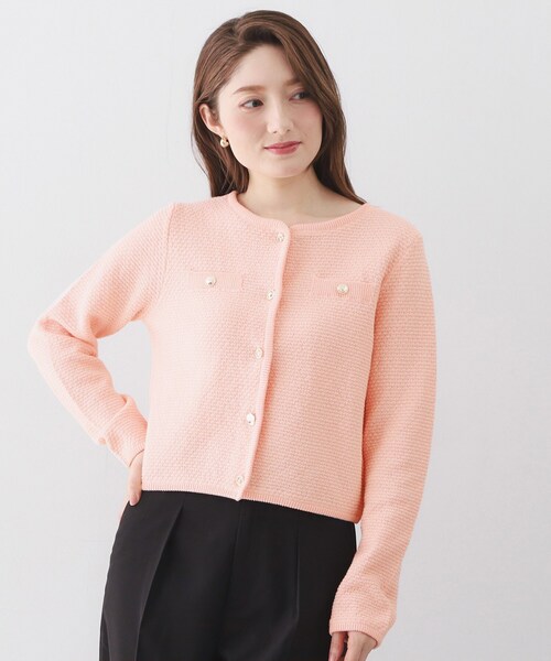 index(インデックス)の「ラメリリーボクシーショートカーディガン【洗濯機OK】(カーディガン/ボレロ・レディース・オフホワイト/チャコールグレー/ブルー系7/ピンク・36/38/40/42)」の19枚目の写真
