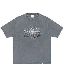 NOMANUAL（NOMANUAL）の「LIGHTNING RAW VISION T-SHIRT - WASHED CHARCOAL（Tシャツ/カットソー）」
