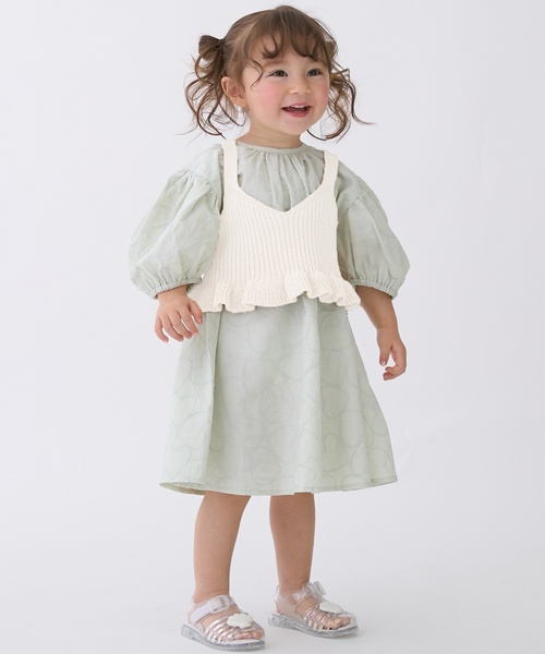 petit main（プティマイン）の「【リンク】レースワンピースビスチェセット（ワンピース・キッズ・ライトピンク/黄緑系・80ｃｍ/100cm/110cm/120cm/90cm/130cm）」の2枚目の写真