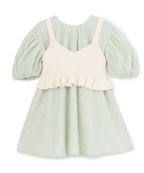 petit main（プティマイン）の「【リンク】レースワンピースビスチェセット（ワンピース・キッズ・ライトピンク/黄緑系・80ｃｍ/100cm/110cm/120cm/90cm/130cm）」の3枚目の写真