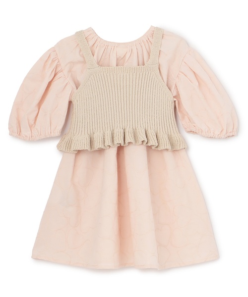 petit main（プティマイン）の「【リンク】レースワンピースビスチェセット（ワンピース・キッズ・ライトピンク/黄緑系・80ｃｍ/100cm/110cm/120cm/90cm/130cm）」の4枚目の写真