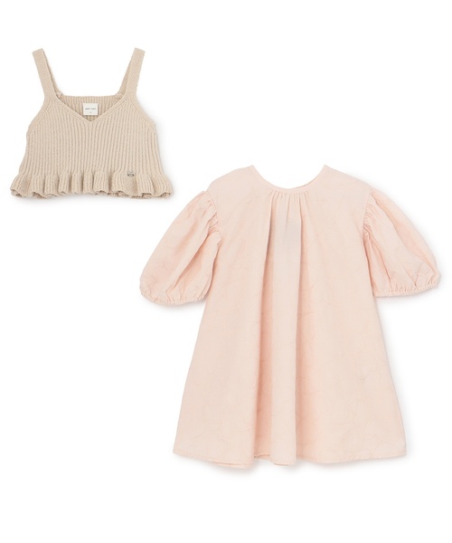 petit main（プティマイン）の「【リンク】レースワンピースビスチェセット（ワンピース・キッズ・ライトピンク/黄緑系・80ｃｍ/100cm/110cm/120cm/90cm/130cm）」の5枚目の写真