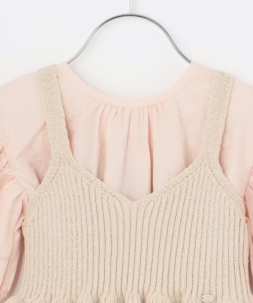 petit main（プティマイン）の「【リンク】レースワンピースビスチェセット（ワンピース・キッズ・ライトピンク/黄緑系・80ｃｍ/100cm/110cm/120cm/90cm/130cm）」の6枚目の写真