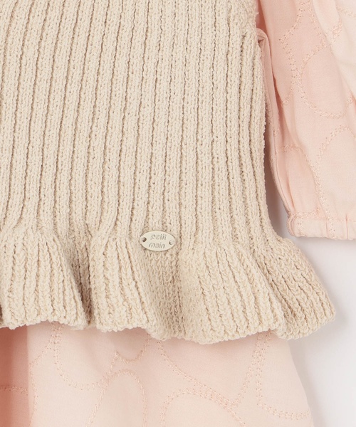 petit main（プティマイン）の「【リンク】レースワンピースビスチェセット（ワンピース・キッズ・ライトピンク/黄緑系・80ｃｍ/100cm/110cm/120cm/90cm/130cm）」の8枚目の写真