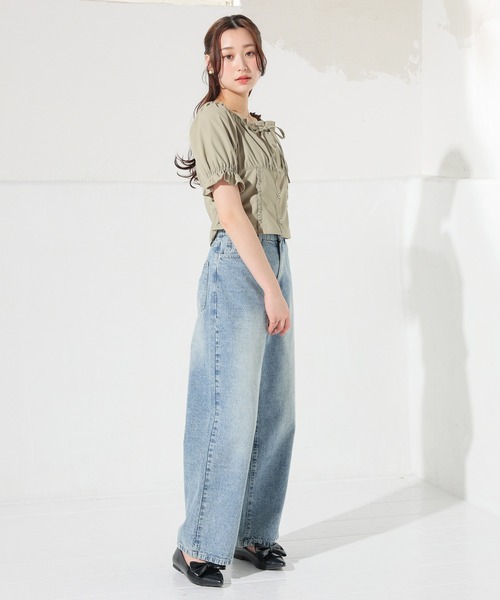 Honeys（ハニーズ）の「オフショル２ｗａｙブラウス（シャツ/ブラウス・レディース・ピンク/アイボリー系1/カーキ/ホワイト系その他2・S/M/L）」の11枚目の写真