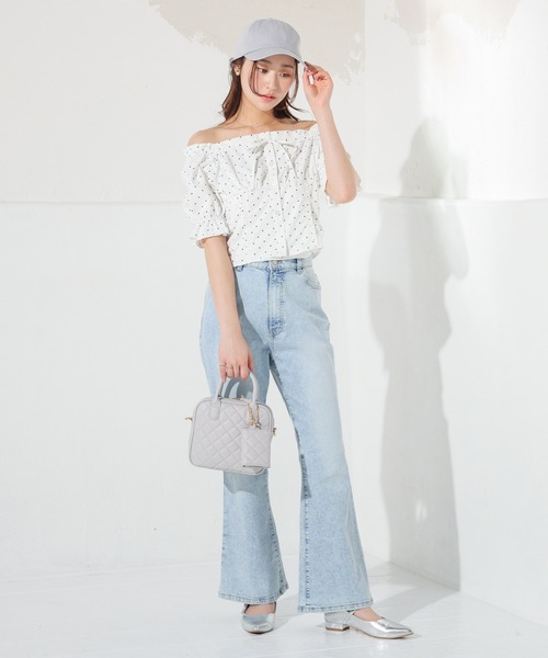 Honeys（ハニーズ）の「オフショル２ｗａｙブラウス（シャツ/ブラウス・レディース・ピンク/アイボリー系1/カーキ/ホワイト系その他2・S/M/L）」の18枚目の写真