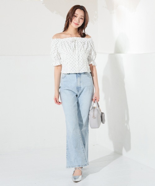 Honeys（ハニーズ）の「オフショル２ｗａｙブラウス（シャツ/ブラウス・レディース・ピンク/アイボリー系1/カーキ/ホワイト系その他2・S/M/L）」の19枚目の写真