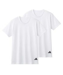 adidas（アディダス）の「adidas/アディダス クルーネックTシャツ ワンポイントロゴ 2枚組 メッシュタイプ（インナーウェア/肌着）」