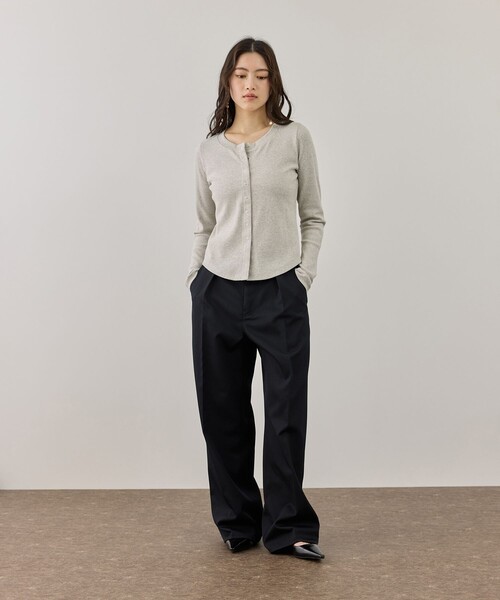 ADAM ET ROPE'（アダムエロペ）の「シークインフラワービスチェセットカーディガン（カーディガン/ボレロ・レディース・キナリ/ブラック・FREE）」の6枚目の写真