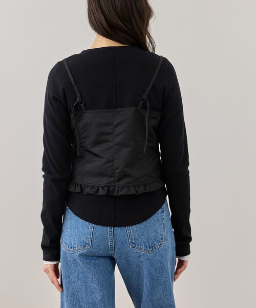 ADAM ET ROPE'（アダムエロペ）の「シークインフラワービスチェセットカーディガン（カーディガン/ボレロ・レディース・キナリ/ブラック・FREE）」の18枚目の写真