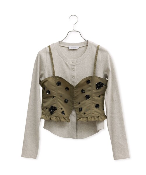 ADAM ET ROPE'（アダムエロペ）の「シークインフラワービスチェセットカーディガン（カーディガン/ボレロ・レディース・キナリ/ブラック・FREE）」の21枚目の写真