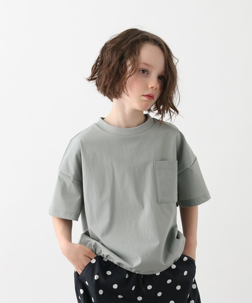 GLOBAL WORK（グローバルワーク）の「エアカルドロストプルオーバー半袖/629845（Tシャツ/カットソー・キッズ・ミント/ブラック・160cm/150cm/140cm/130cm）」の2枚目の写真