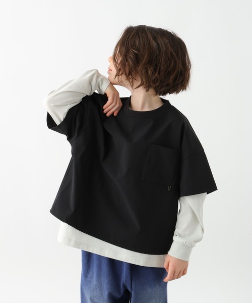 GLOBAL WORK（グローバルワーク）の「エアカルドロストプルオーバー半袖/629845（Tシャツ/カットソー・キッズ・ミント/ブラック・160cm/150cm/140cm/130cm）」の7枚目の写真