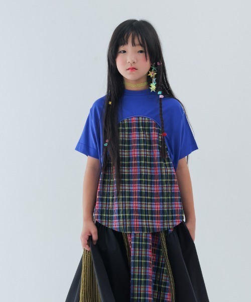 unica(ユニカ)の「まんまる切り替えTシャツ(Tシャツ/カットソー・キッズ・ブラック/オフホワイト/ブルー・L/XL)」の3枚目の写真