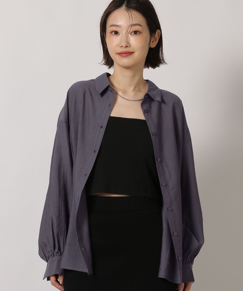 LAKOLE（ラコレ）の「バックシャーリングシャツ / 658928（その他トップス・レディース・チャコール/オフホワイト/クリアグリーン/ブルー・FREE）」の3枚目の写真