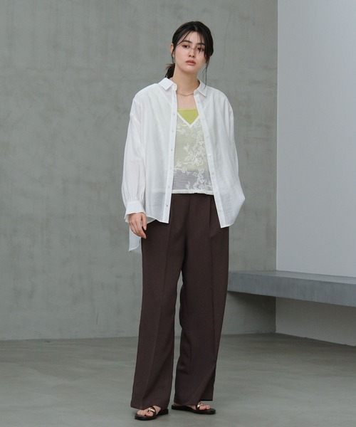 LAKOLE（ラコレ）の「バックシャーリングシャツ / 658928（その他トップス・レディース・チャコール/オフホワイト/クリアグリーン/ブルー・FREE）」の13枚目の写真