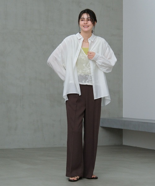 LAKOLE（ラコレ）の「バックシャーリングシャツ / 658928（その他トップス・レディース・チャコール/オフホワイト/クリアグリーン/ブルー・FREE）」の14枚目の写真