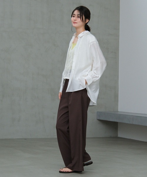 LAKOLE（ラコレ）の「バックシャーリングシャツ / 658928（その他トップス・レディース・チャコール/オフホワイト/クリアグリーン/ブルー・FREE）」の15枚目の写真