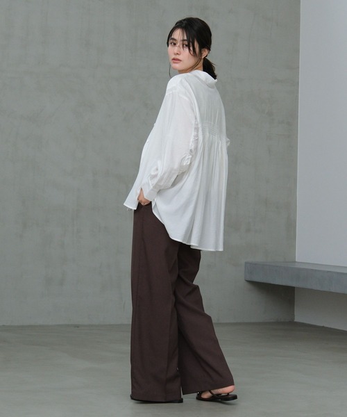 LAKOLE（ラコレ）の「バックシャーリングシャツ / 658928（その他トップス・レディース・チャコール/オフホワイト/クリアグリーン/ブルー・FREE）」の16枚目の写真