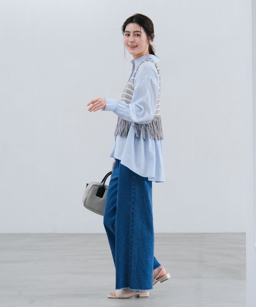 LAKOLE（ラコレ）の「バックシャーリングシャツ / 658928（その他トップス・レディース・チャコール/オフホワイト/クリアグリーン/ブルー・FREE）」の22枚目の写真