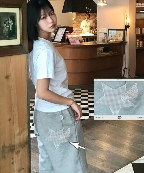ambler（エムブラー）の「エンジェルスター パッチ バermudaパンツ バermuda ワンタック スウェット ショートパンツ ASP901 (ブラック)（その他パンツ・レディース・その他・MEDIUM/LARGE）」の12枚目の写真