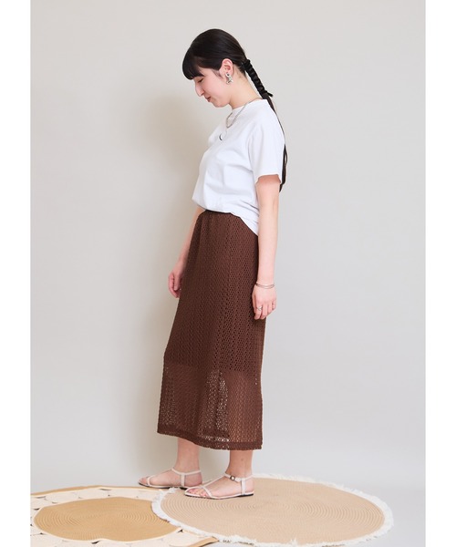 LHELBIE(レルビエ)の「ミニロゴTシャツ(Tシャツ/カットソー・レディース・オフホワイト/ブラック・M)」の7枚目の写真