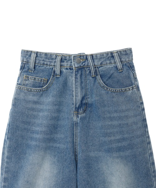 Ada.(エイダ)の「【Mellfy】ヴィンテージ風 ルーズシルエット ワイドデニム ハーフ パンツ(デニムパンツ・レディース・ライトブルー/ブルー・S/M)」の12枚目の写真