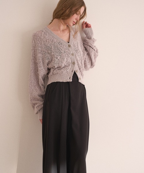 MIELI INVARIANT（ミエリインヴァリアント）の「Bloom Loop Fringe Cardigan（カーディガン/ボレロ・レディース・ブラック/レッド/グレー・FREE）」の17枚目の写真