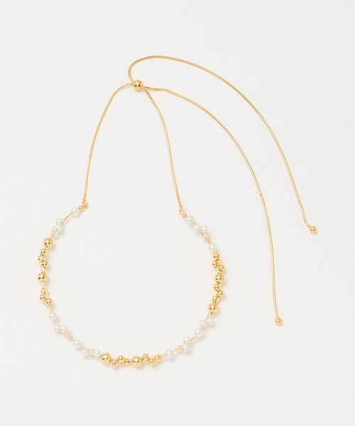 EMMEL REFINES（エメルリファインズ）の「＜kaene＞フェイクパール × メタルビーズ ネックレス＜Select by EMMEL REFINES＞（ネックレス・レディース・シルバー/ゴールド・FREE）」の2枚目の写真