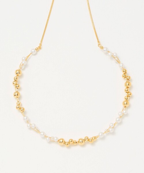 EMMEL REFINES（エメルリファインズ）の「＜kaene＞フェイクパール × メタルビーズ ネックレス＜Select by EMMEL REFINES＞（ネックレス・レディース・シルバー/ゴールド・FREE）」の8枚目の写真