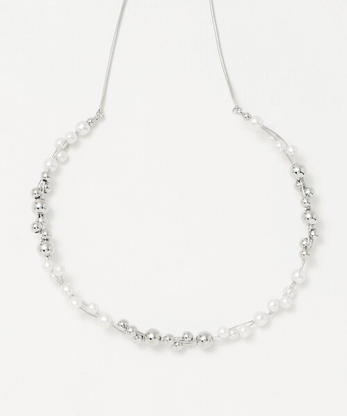 EMMEL REFINES（エメルリファインズ）の「＜kaene＞フェイクパール × メタルビーズ ネックレス＜Select by EMMEL REFINES＞（ネックレス・レディース・シルバー/ゴールド・FREE）」の3枚目の写真