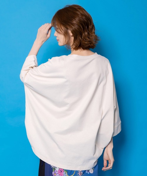 iS ScoLar(イズスカラー)の「561230:ツリーハウス柄麻タッチコットンプルオーバー(Tシャツ/カットソー・レディース・グレー/ブラック/アイボリー・M)」の7枚目の写真