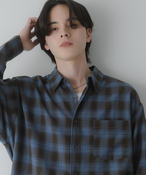 SENSE OF PLACE by URBAN RESEARCH(センスオブプレイスバイアーバンリサーチ)の「マドラスチェックロングスリーブシャツ(シャツ/ブラウス・メンズ・ブラウン/ライトベージュ/チャコールグレー・MEDIUM/LARGE)」の4枚目の写真