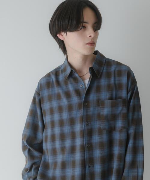 SENSE OF PLACE by URBAN RESEARCH(センスオブプレイスバイアーバンリサーチ)の「マドラスチェックロングスリーブシャツ(シャツ/ブラウス・メンズ・ブラウン/ライトベージュ/チャコールグレー・MEDIUM/LARGE)」の5枚目の写真