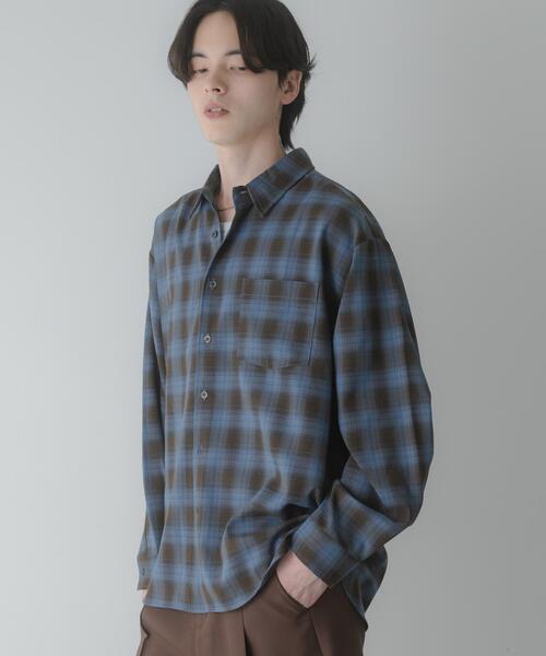 SENSE OF PLACE by URBAN RESEARCH(センスオブプレイスバイアーバンリサーチ)の「マドラスチェックロングスリーブシャツ(シャツ/ブラウス・メンズ・ブラウン/ライトベージュ/チャコールグレー・MEDIUM/LARGE)」の8枚目の写真