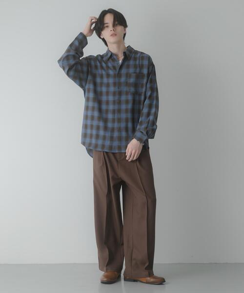 SENSE OF PLACE by URBAN RESEARCH(センスオブプレイスバイアーバンリサーチ)の「マドラスチェックロングスリーブシャツ(シャツ/ブラウス・メンズ・ブラウン/ライトベージュ/チャコールグレー・MEDIUM/LARGE)」の9枚目の写真