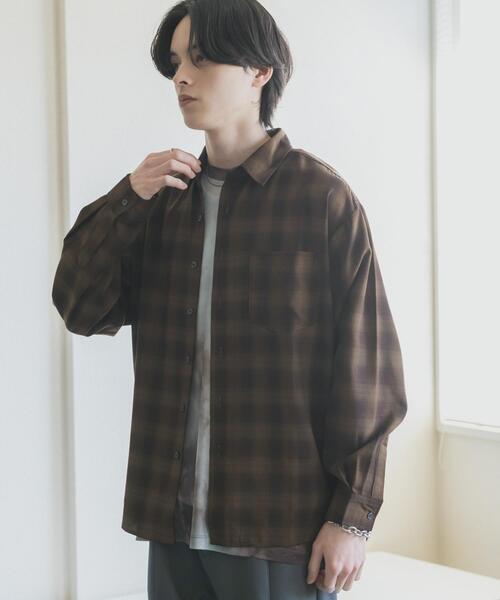 SENSE OF PLACE by URBAN RESEARCH(センスオブプレイスバイアーバンリサーチ)の「マドラスチェックロングスリーブシャツ(シャツ/ブラウス・メンズ・ブラウン/ライトベージュ/チャコールグレー・MEDIUM/LARGE)」の17枚目の写真