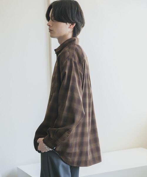 SENSE OF PLACE by URBAN RESEARCH(センスオブプレイスバイアーバンリサーチ)の「マドラスチェックロングスリーブシャツ(シャツ/ブラウス・メンズ・ブラウン/ライトベージュ/チャコールグレー・MEDIUM/LARGE)」の18枚目の写真