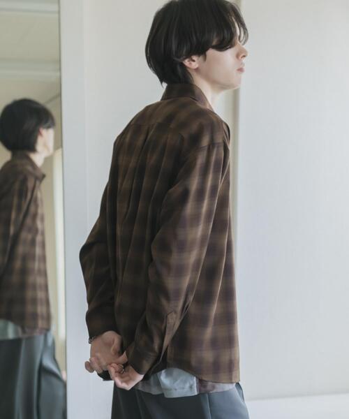 SENSE OF PLACE by URBAN RESEARCH(センスオブプレイスバイアーバンリサーチ)の「マドラスチェックロングスリーブシャツ(シャツ/ブラウス・メンズ・ブラウン/ライトベージュ/チャコールグレー・MEDIUM/LARGE)」の19枚目の写真