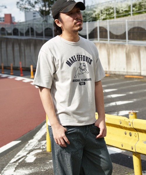 NO NEED（ノーニード）の「リバーシブル梨地Ｔ（Tシャツ/カットソー・メンズ・オフホワイト/チャコール/マスタード・L/M）」の4枚目の写真