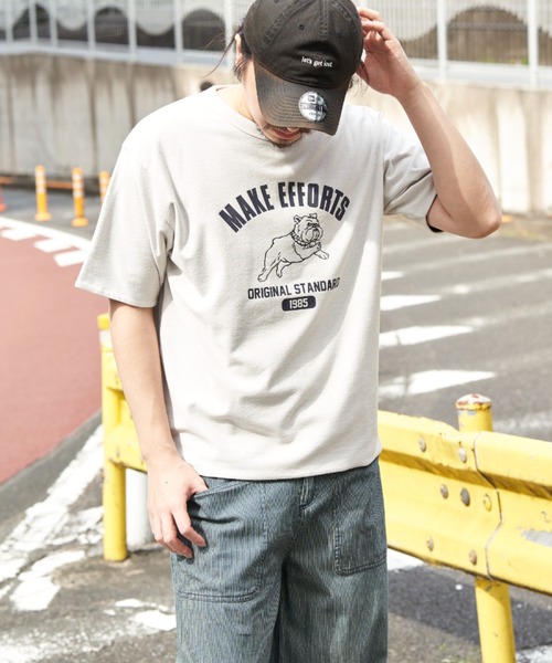 NO NEED（ノーニード）の「リバーシブル梨地Ｔ（Tシャツ/カットソー・メンズ・オフホワイト/チャコール/マスタード・L/M）」の5枚目の写真