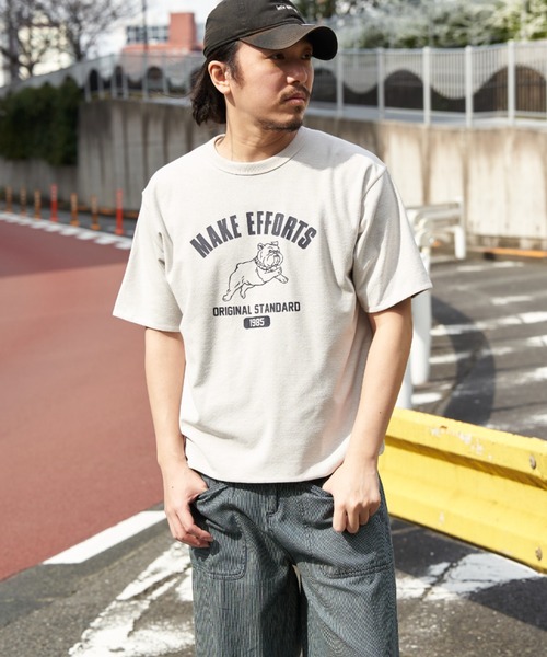 NO NEED（ノーニード）の「リバーシブル梨地Ｔ（Tシャツ/カットソー・メンズ・オフホワイト/チャコール/マスタード・L/M）」の6枚目の写真