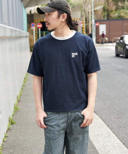 NO NEED（ノーニード）の「リバーシブル梨地Ｔ（Tシャツ/カットソー・メンズ・オフホワイト/チャコール/マスタード・L/M）」の9枚目の写真