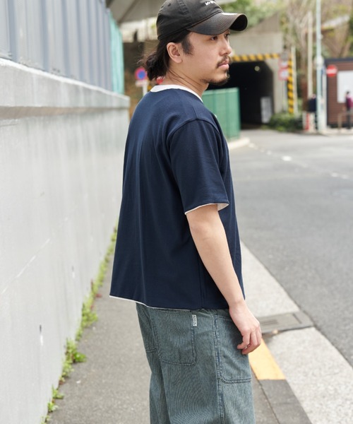 NO NEED（ノーニード）の「リバーシブル梨地Ｔ（Tシャツ/カットソー・メンズ・オフホワイト/チャコール/マスタード・L/M）」の10枚目の写真