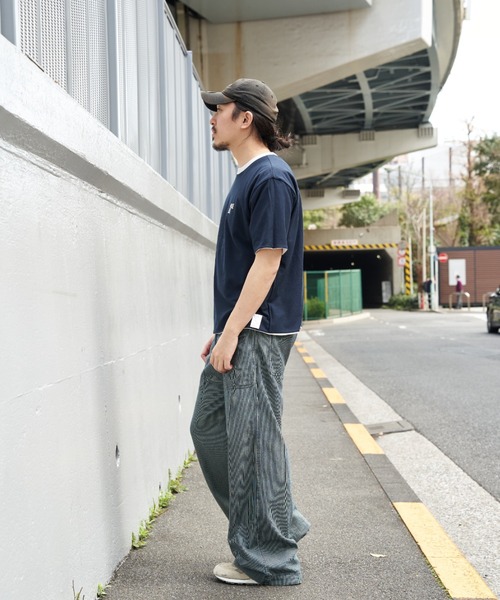 NO NEED（ノーニード）の「リバーシブル梨地Ｔ（Tシャツ/カットソー・メンズ・オフホワイト/チャコール/マスタード・L/M）」の21枚目の写真