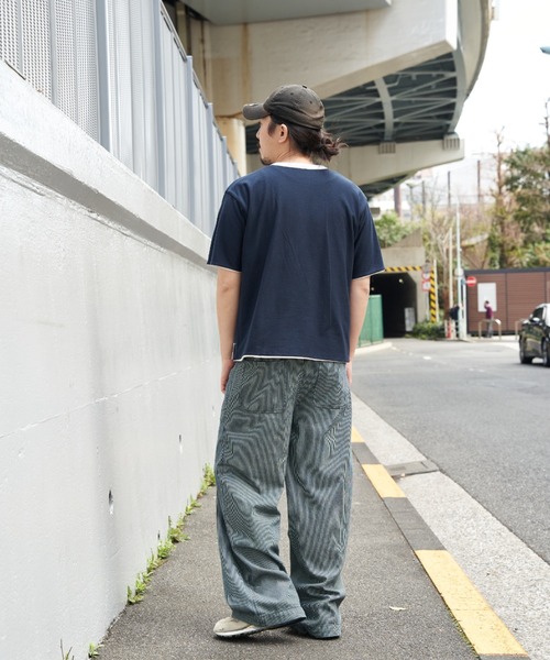 NO NEED（ノーニード）の「リバーシブル梨地Ｔ（Tシャツ/カットソー・メンズ・オフホワイト/チャコール/マスタード・L/M）」の22枚目の写真