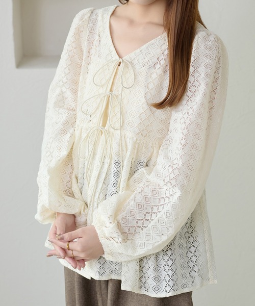 apres jour clair(アプレジュールクレア)の「【apres jour clair】アソートレースペプラムチュニックブラウス(シャツ/ブラウス・レディース・ブラック/アイボリー/オフホワイト・フリー/X-LARGE)」の17枚目の写真