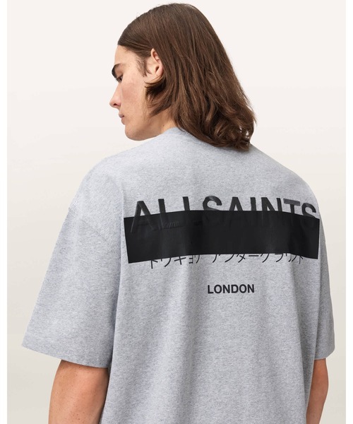 ALLSAINTS（オールセインツ）の「REDACT OVERSIZED EMBROIDERED LOGO T-SHIRT | REDACT オーバーサイズ 刺繍 ロゴ Tシャツ（Tシャツ/カットソー・メンズ・グレー系その他・XS/S/M/L/XL）」の8枚目の写真